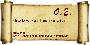 Osztovics Emerencia névjegykártya